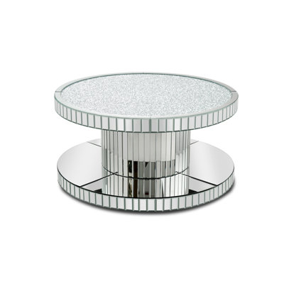 Coffee Table 40" Round In Clear Mirror Ken Design