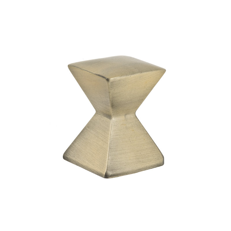 Forged 2 Square Knob, Satin Nickel, 1.125" H x 1.125" W x 1.5" D