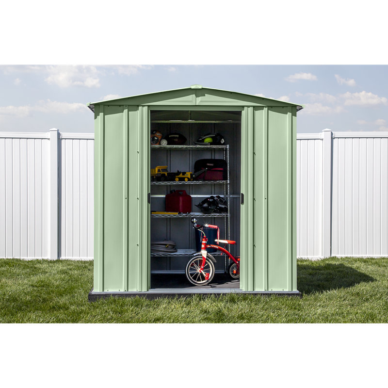  Arrow Classic Steel Storage Shed, Gray, 8 ft. W x 7 ft. D