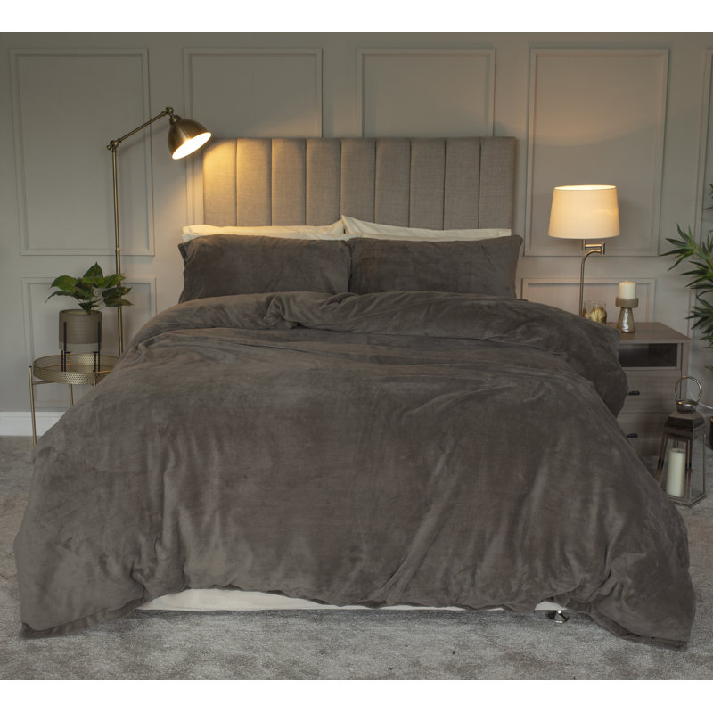 Polyester Solid Colour Duvet Cover Set with Pillowcases Included, Double - 2 Standard Pillowcases, Navy