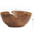 Brown Wood Handmade Large Decorative Bowl with Natural Grooves, 11" x 11" x 5"