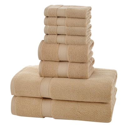 Ensemble de 8 serviettes de bain en mélange de coton avec débarbouillettes super douces