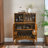 31.5" Liquor Cabinet With Wine Glass Holder & Wine Rack & Adjustable Shelf, Wine Cabinet, Kitchen Coffee Bar Cabinet, Rustic Sideboard Buffet  Cabinet With Storage For Home Farmhouse Dining Room