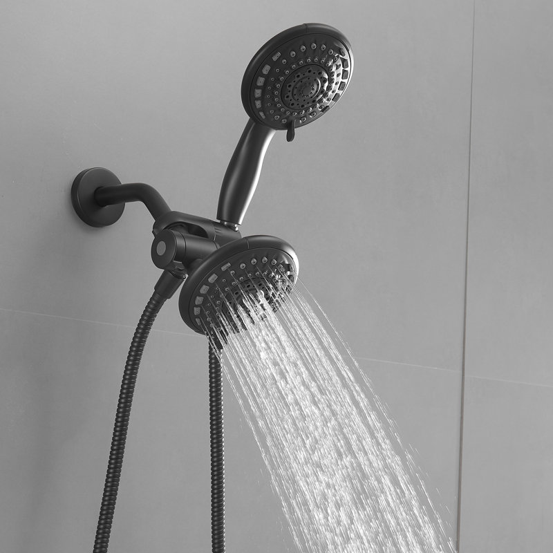 Ensemble de robinet de douche à poignée simple à 6 jets et à double jet 1,8 GPM avec valve et pomme de douche à main filtrée