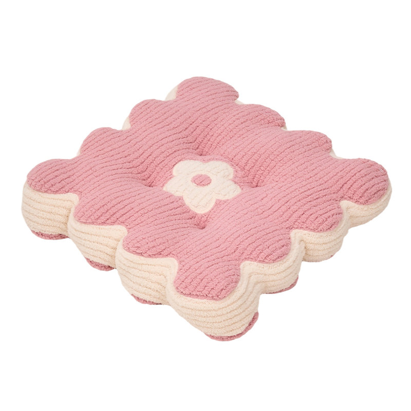 Flower-Shaped Plush Chair Cushion, Pink