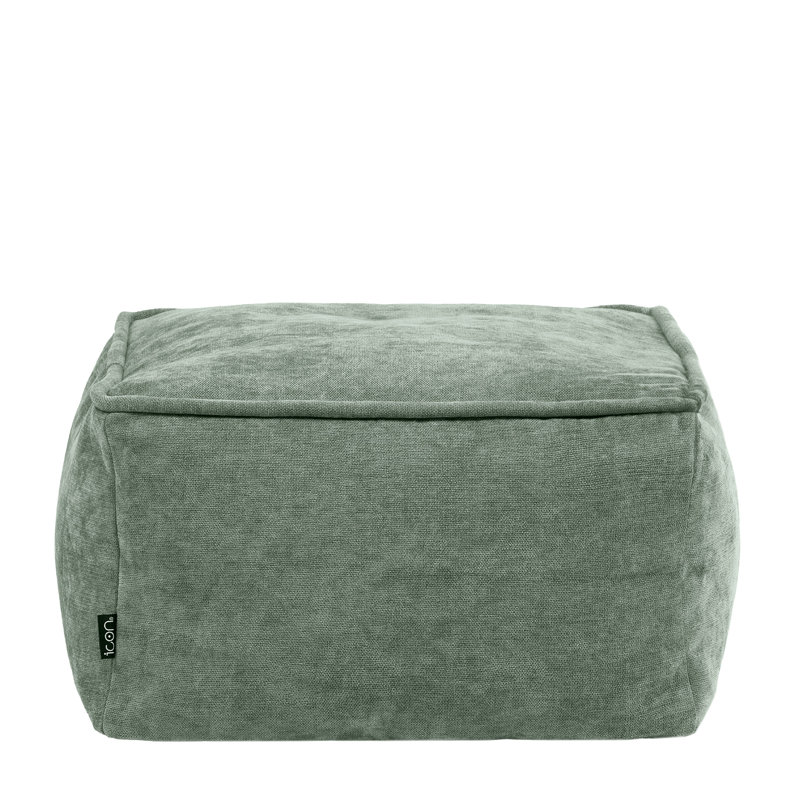 icon Amara Chenille Bean Bag Pouffe Natural, Green