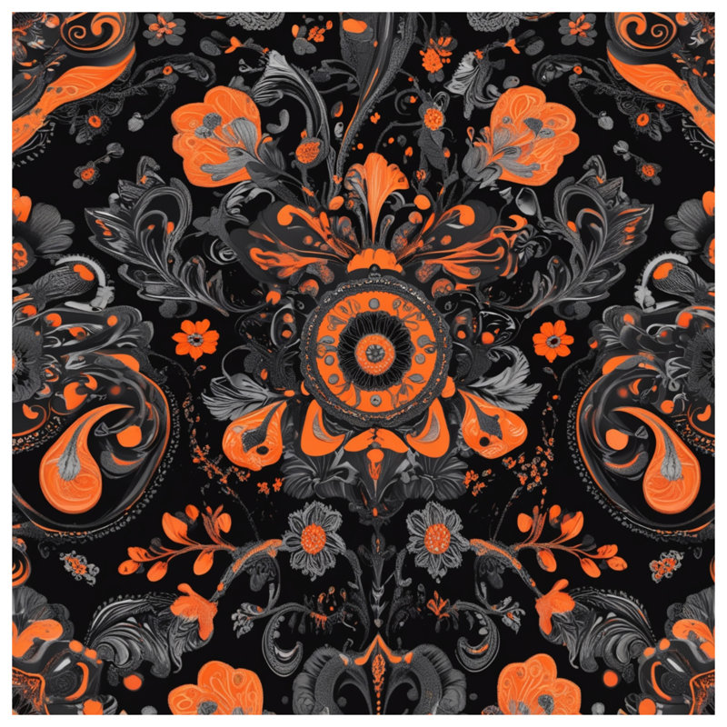 Housses de couette à motif floral complexe, Très grand lit