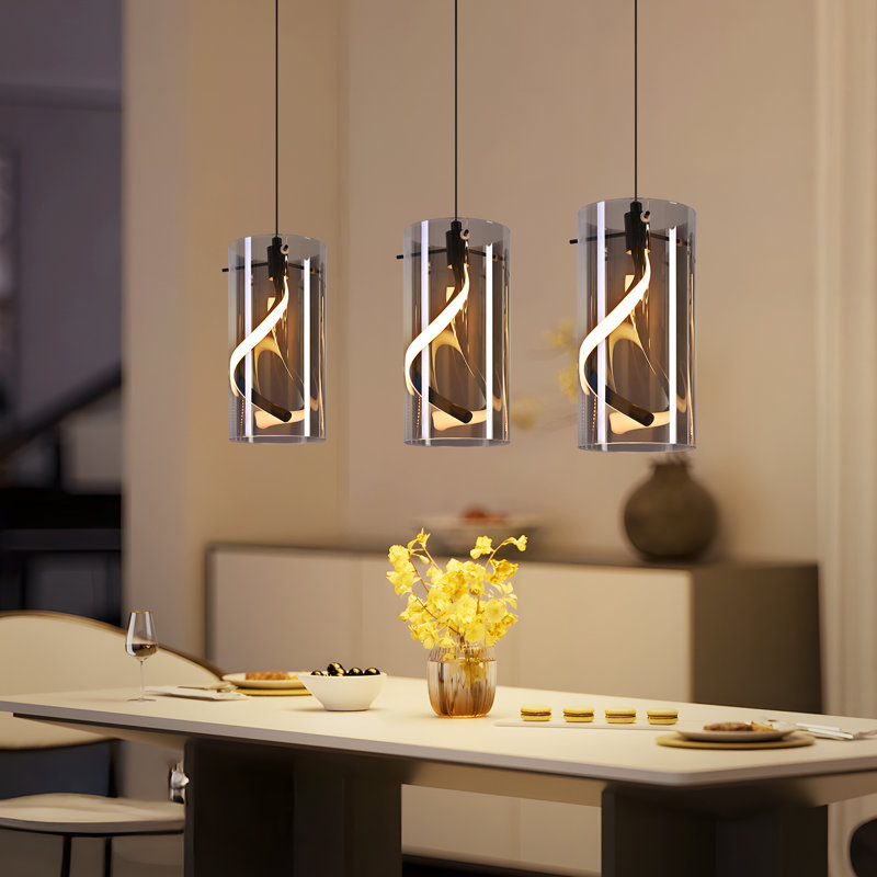 3 - Light Stainless Steel LED Bell Pendant