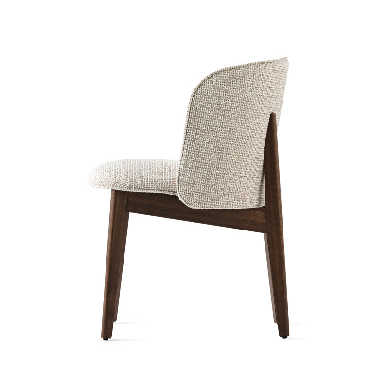 Abrey Upholstered Armchair with Wooden Base, Smoke, Hemp