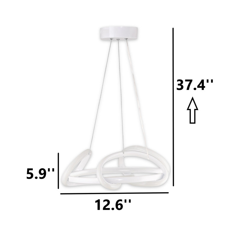 Lustre à hauteur réglable à DEL Orbit Wave 4500 / 6500K, Blanc