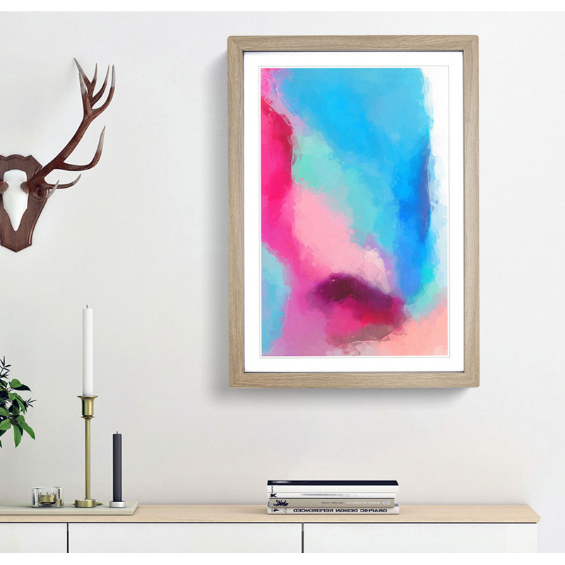 Fusion of Colour in Abstract - Framed Print, 36cm H x 27cm W x 2cm D, Oak Framed