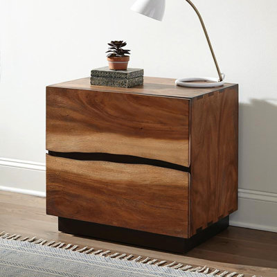 Table de chevet 2 en style avec superbe grain de café moderne en forme de porto et noyer