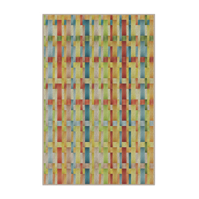 Tapis noir/beige à motifs
