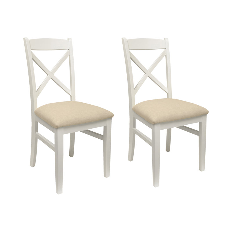 Bayou 50cm H Upholstered Cross Back Side Chair, White
