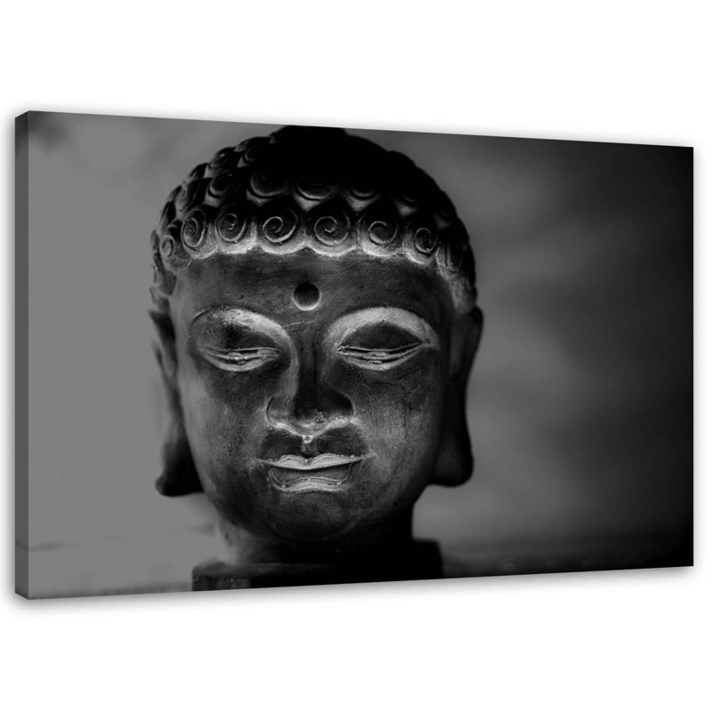 Picturebuddha Head Feng Shui - Wrapped Canvas Print, 70cm H x 100cm W