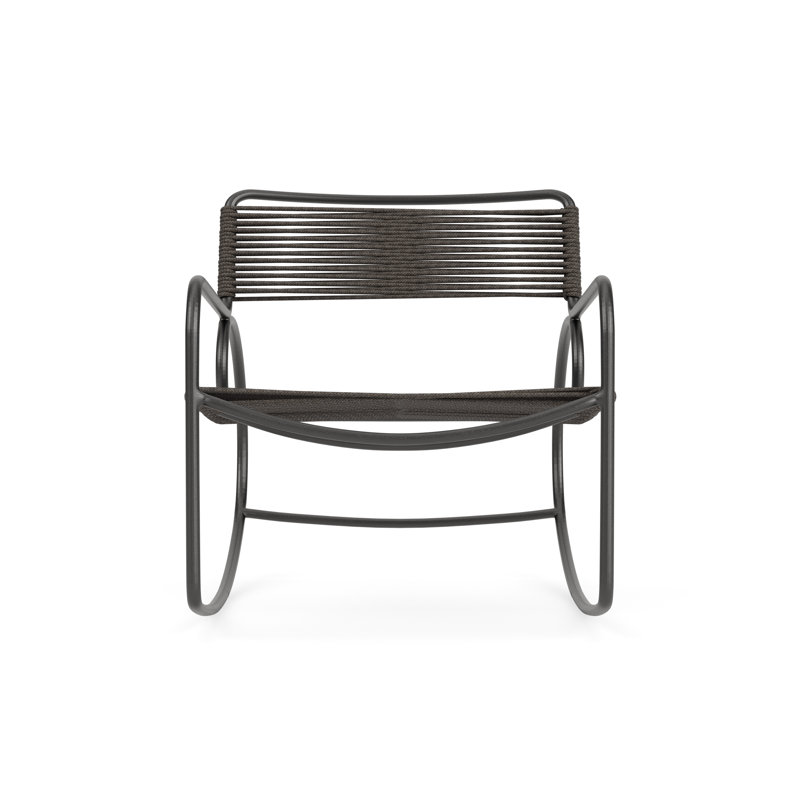 Walter Lamb Outdoor Rocker Chair, Textured Pewter/Brown