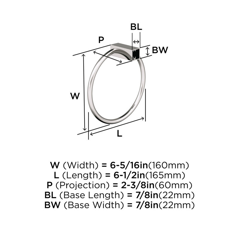 Monument Polished Nickel Closed Towel Ring