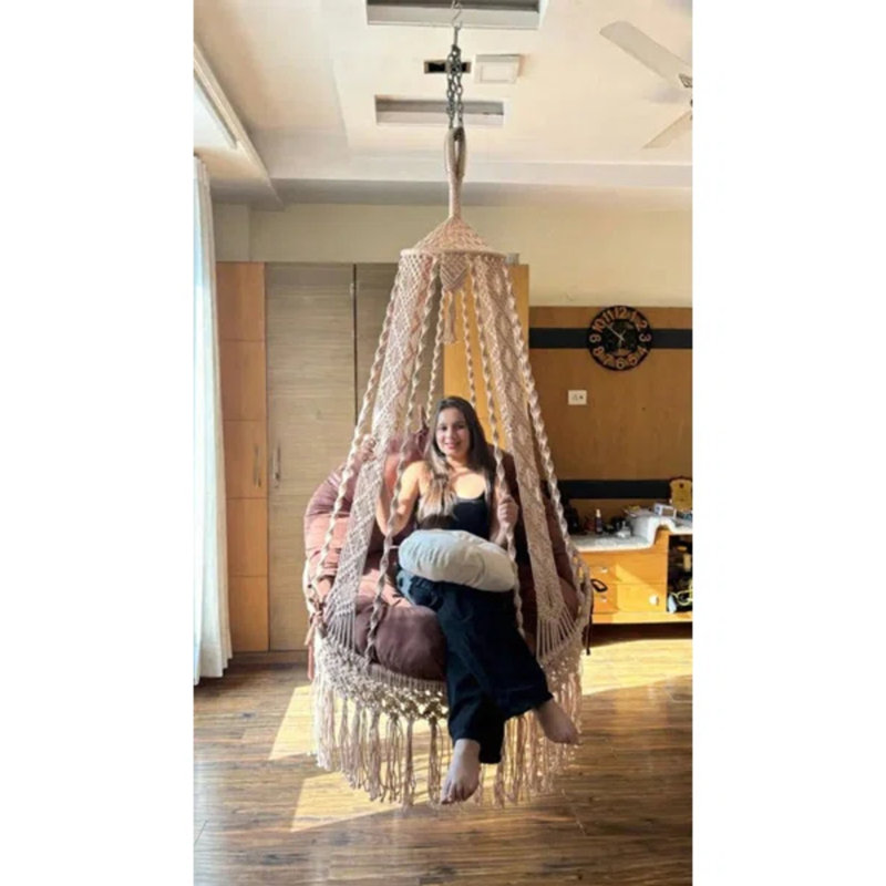 Bronzer Hanging Chair Swing With Cushion