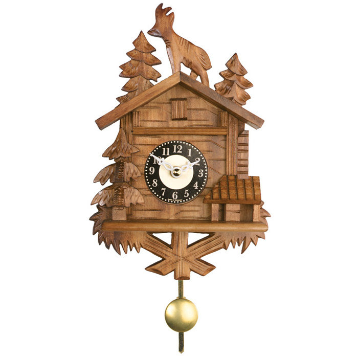 Quartz Chalet Clock 8" H Novelty Design with Billy Goat on Roof