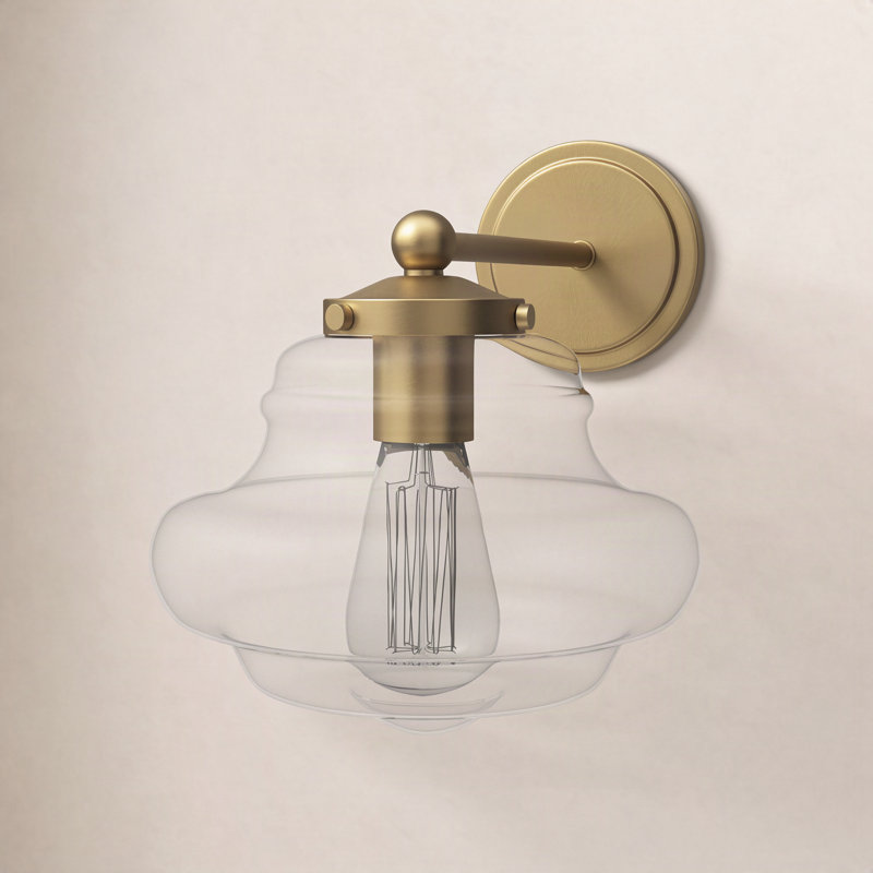 Marah Armed Sconce, Natural Brass