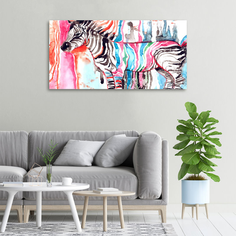 Colourful Zebra - Wrapped Canvas Print