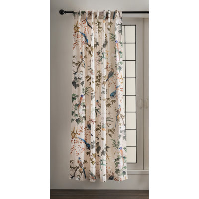 Panneau de rideau simple semi-diaphane avec passe-tringle 100% coton