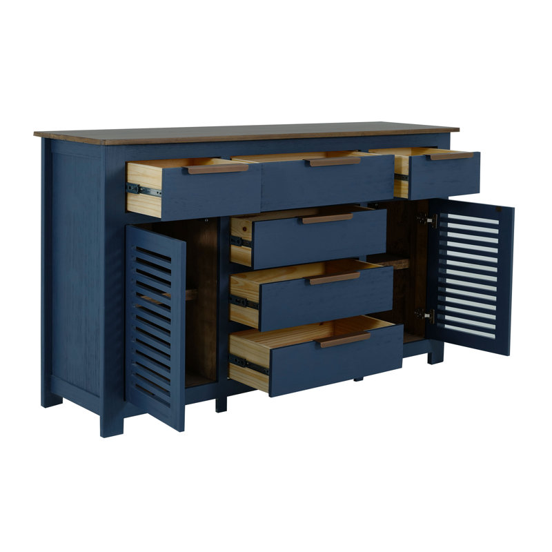 Bonfire 6 Drawer, 2 Door, Buffet, Ivory