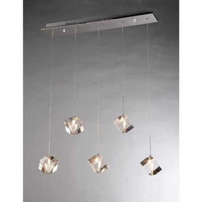 Luminaire suspendu géométrique 5 lumières grappe Ty