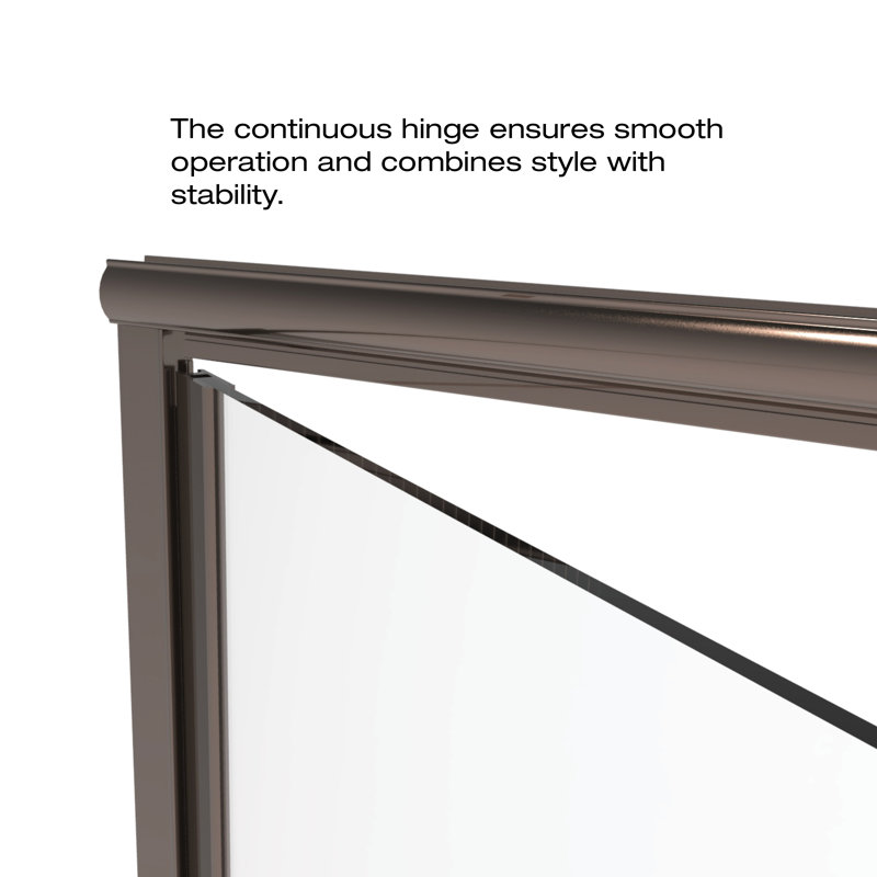 Infinity 58'' - W x 76.13'' H Door Semi-Frameless Shower Door with, Clear, Oil Rubbed Bronze