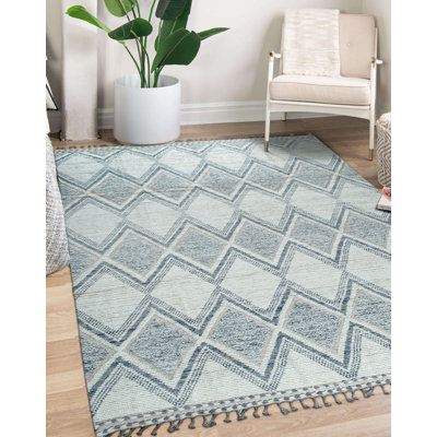 Maricio Ivory Hand-Knotted Wool Contemporary Transitional Area Rug