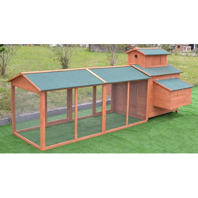 Analysa 34 Square Feet Chicken Coop with Chicken Run For Up To 8 Chickens