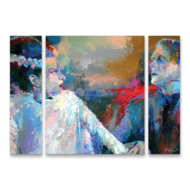 «Frankenstein and His Wife», ensemble de 3 panneaux d'art Richard Wallich