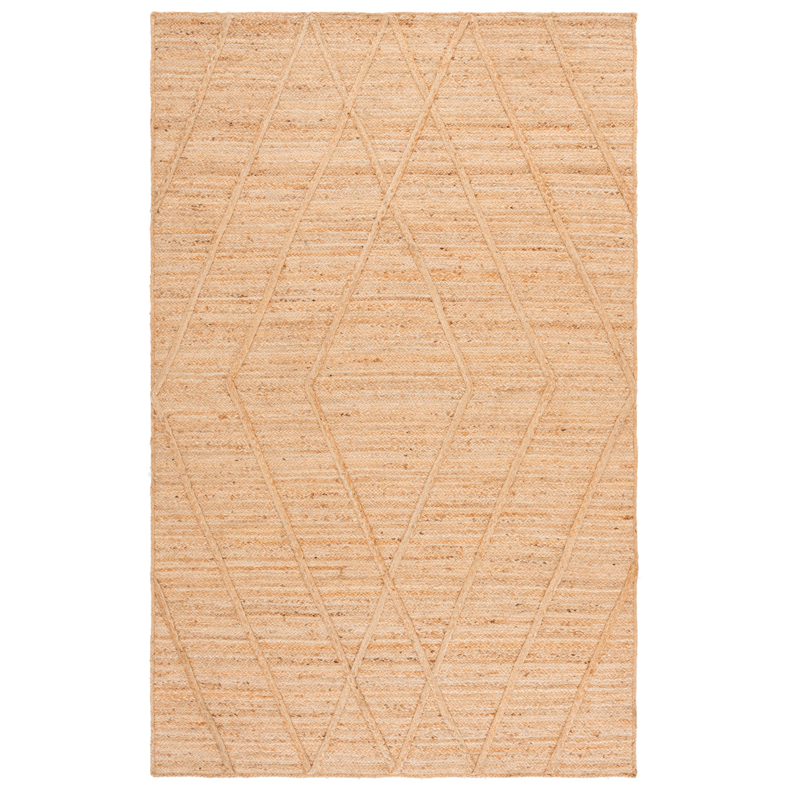 Natural Fiber 977 Flatweave Jute Pile Geometric Rug, 8'-0" X 10'-0" Rectangle