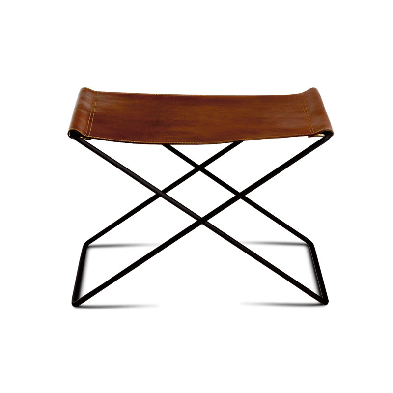 42cm Tall Steel Utility Stool, Cognac