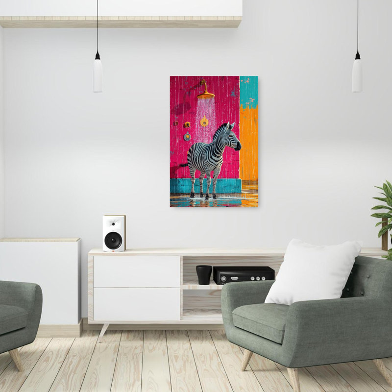 Art mural zébré moderne, H 36 po x l 24 po