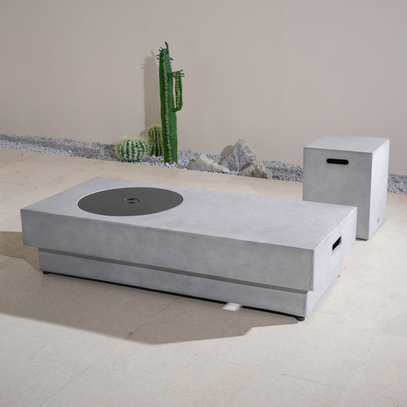 Table de foyer d'extérieur au propane 59,8 po avec couvercle Terrafab