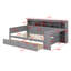 Lit de jour en bois avec tablettes de rangement, deux tiroirs de rangement et bureau d'étude-1843505056