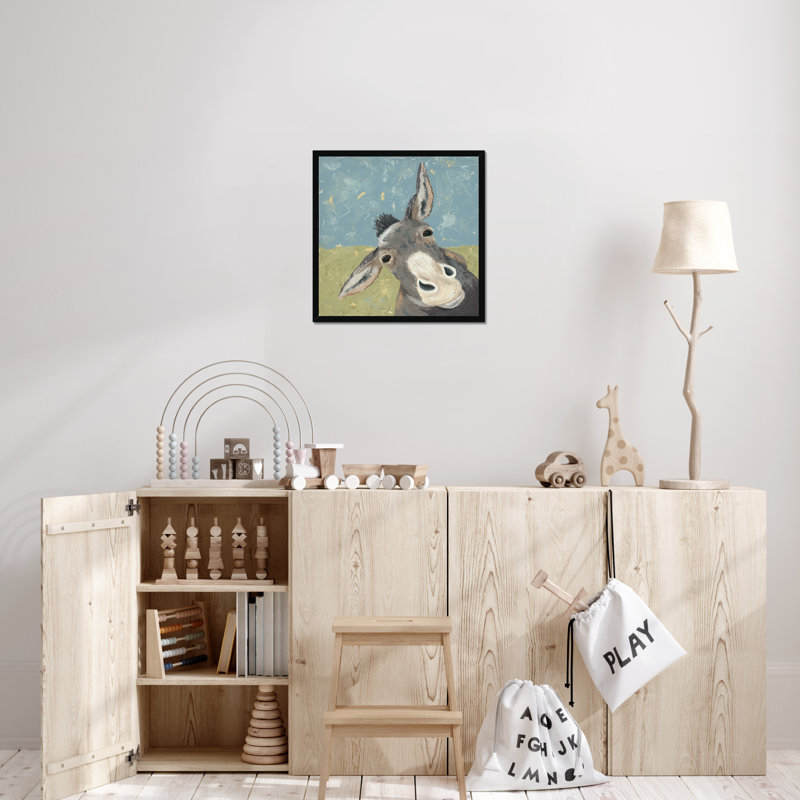 Farm Life-Mule by Jade Reynolds - Painting, Black Framed Paper Print, 55cm H x 55cm W