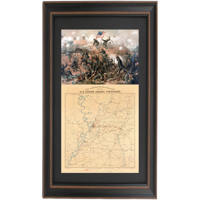 Siège de Vicksburg encadré par Thure De Thulstrup et carte du champ de bataille