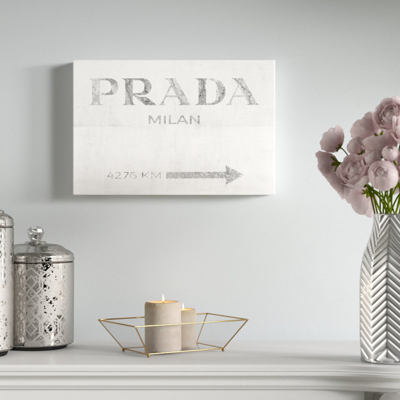 «milan enseigne contemporaine», art textuel sur toile, H 10 po x l 15 po x p 1,5 po