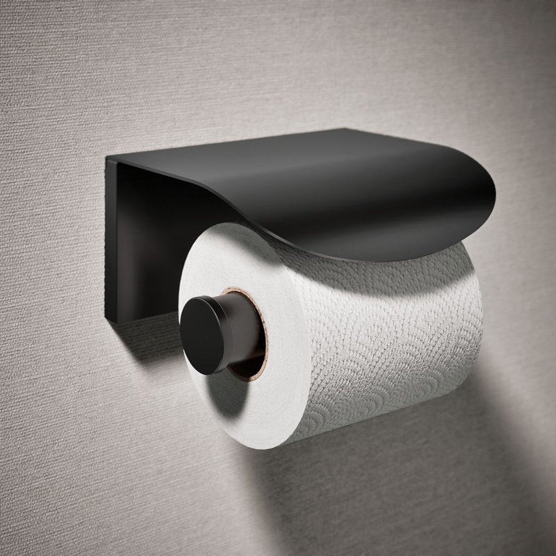 Porte-papier hygiénique mural Avid, Noir mat