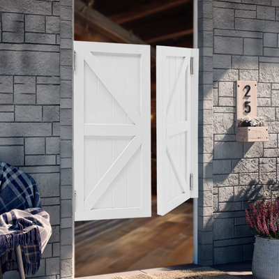 Porch Entrance Door Solid Wood Dual Partition Door