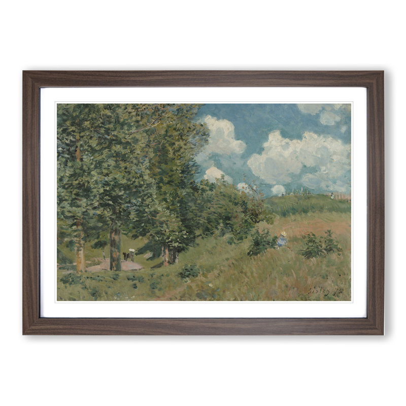 Versailles Route by Alfred Sisley - Picture Frame Painting, 27cm H x 36cm W x 2cm D, Walnut Framed