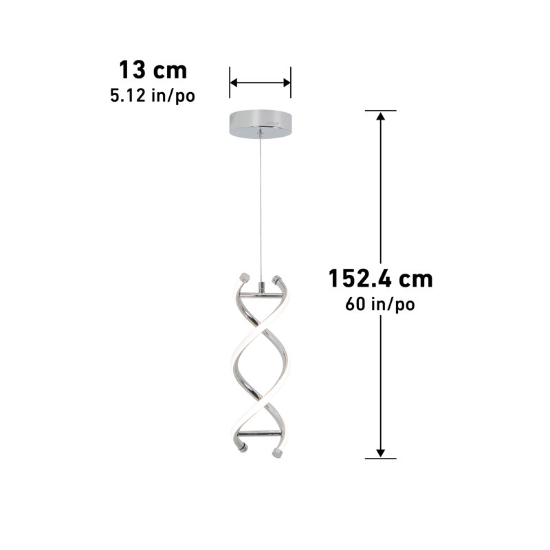 Modern Chrome LED Pendant Light with Artistic Curves