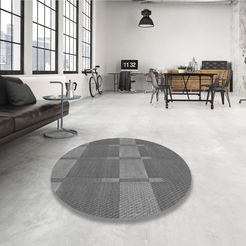 Tapis 100% à motifs lavables à la machine 2989, Rond 4 pi