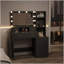 Coiffeuse sophistiquée à miroir intelligent avec de nombreuses options de rangement pour la chambre à coucher