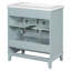 Meuble-lavabo simple 30 po avec comptoir en céramique Lexcee, armoire de salle de bain autoportante en bois avec 1 tiroir et 2 portes à fermeture douce-1011589449