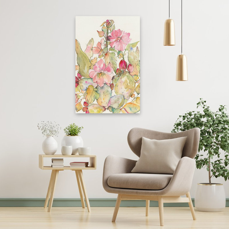 Fleurs de cactus - fleurs de cactus brun, H 36 po x l 24 po