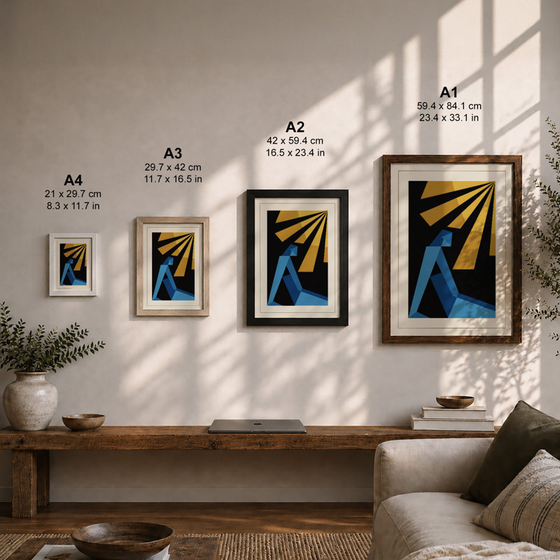 Forward Light Art Deco - Framed Print, Unframed, A2 - 59.4 x 42.0 cm