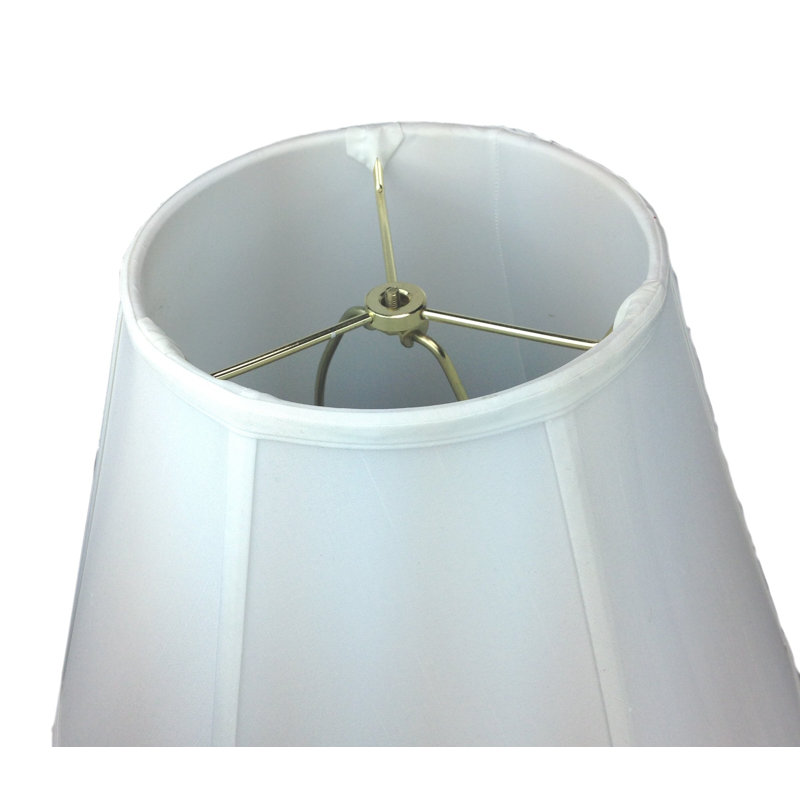 Abat-jour cloche en soie/chantoung 16 po (araignée), Blanc